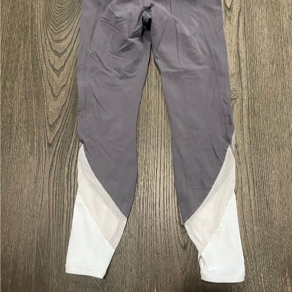 Athleta Salutation Leggings Mesh Colorblock High Rise Yoga Tights Gray White XS - Picture 6 of 8